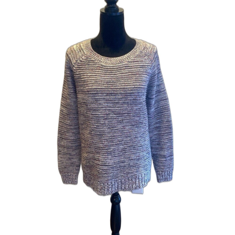 Faded Glory Womens Crew Neck Sweater Plus Size‎ XXL (20) Gray Variegated Knit